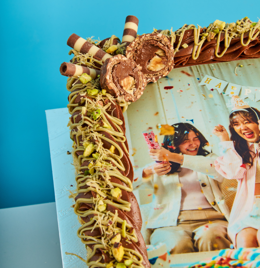 Dubai Chocolate Square Photo Cake