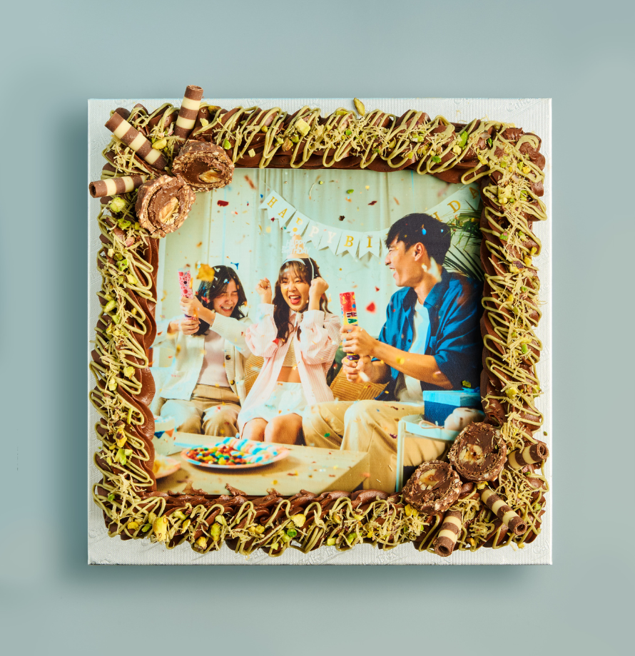Dubai Chocolate Square Photo Cake