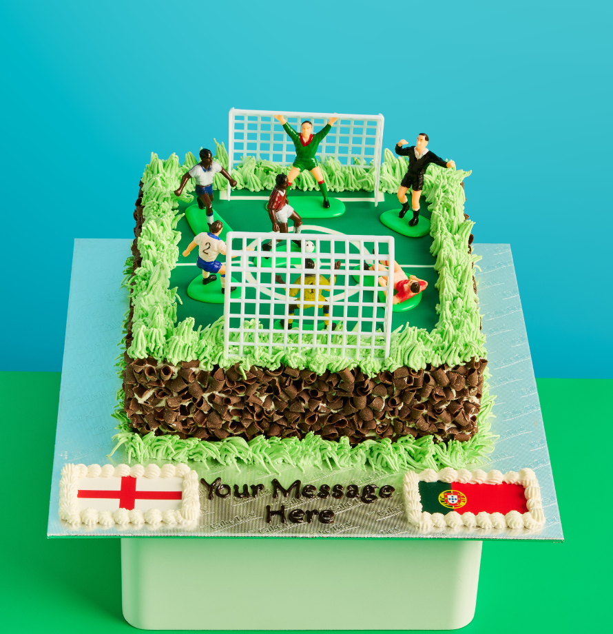 Custom Flags Football Pitch Cake