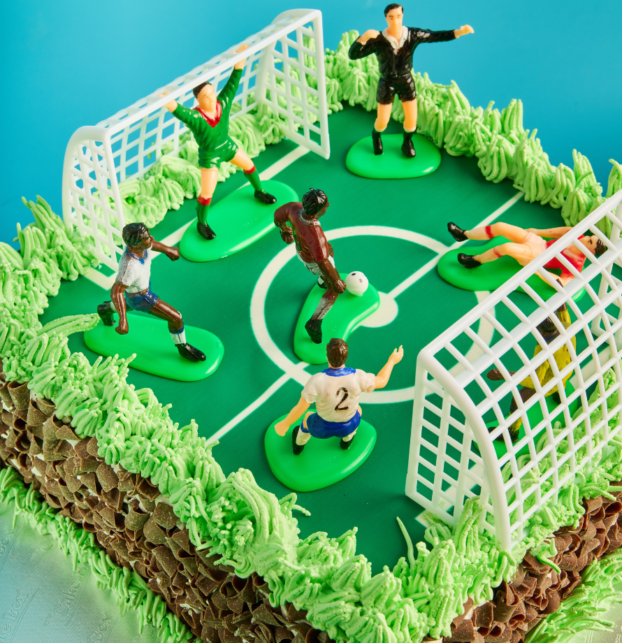 Custom Flags Football Pitch Cake