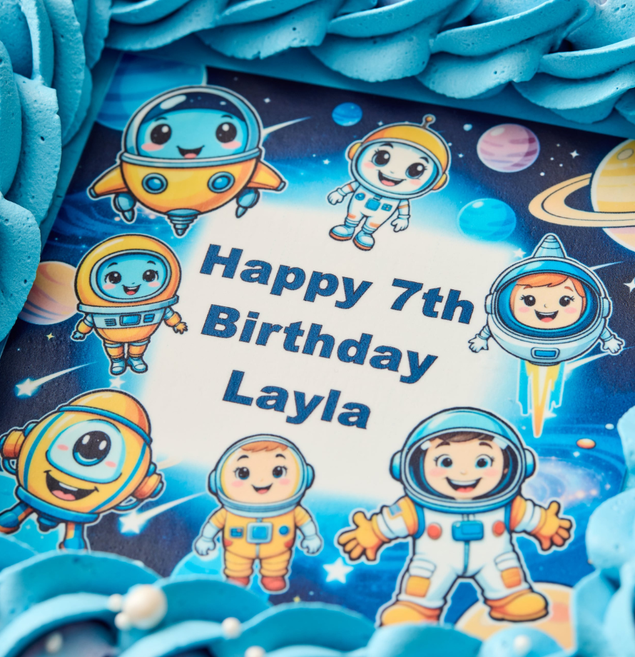 Space Themed Photo Cake