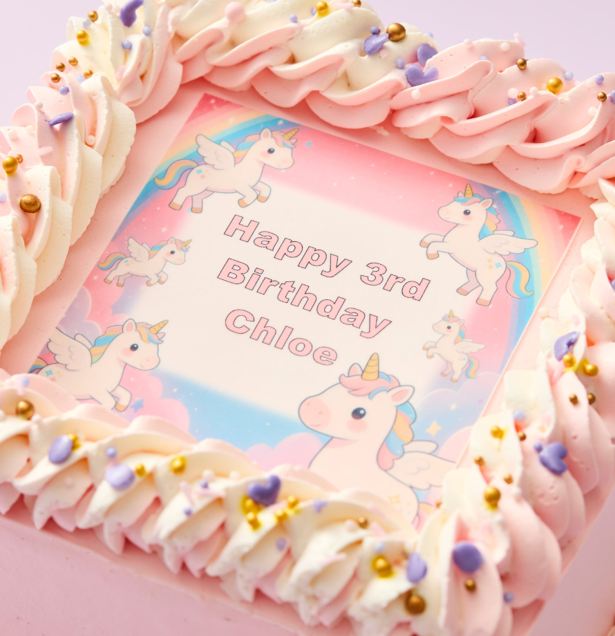 Gâteau photo thème Licorne