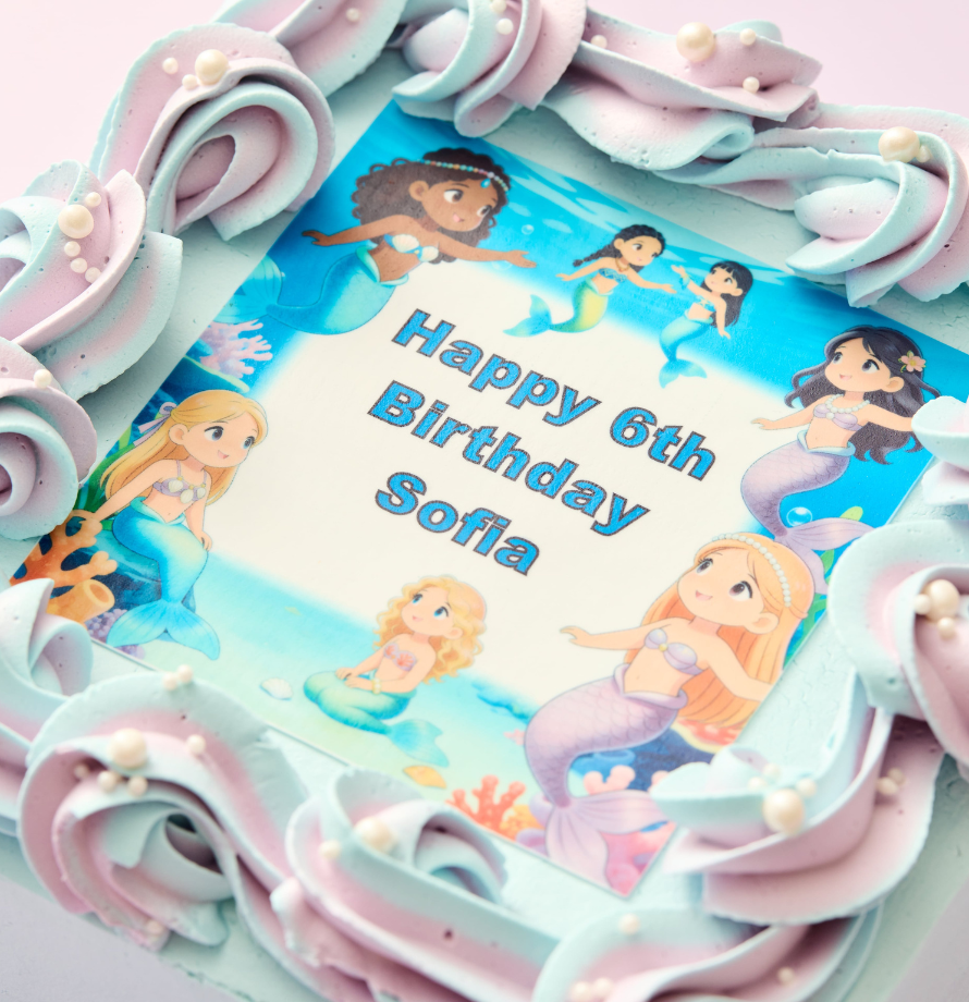 Mermaid Themed Photo Cake