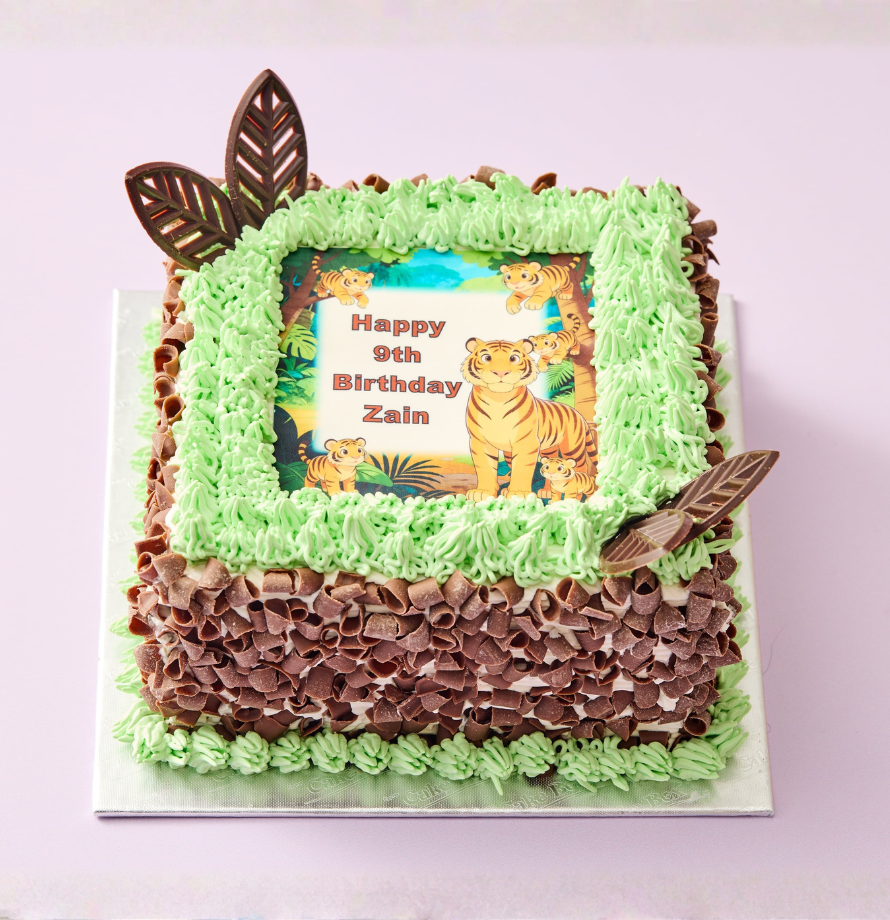 Tiger Themed Photo Cake
