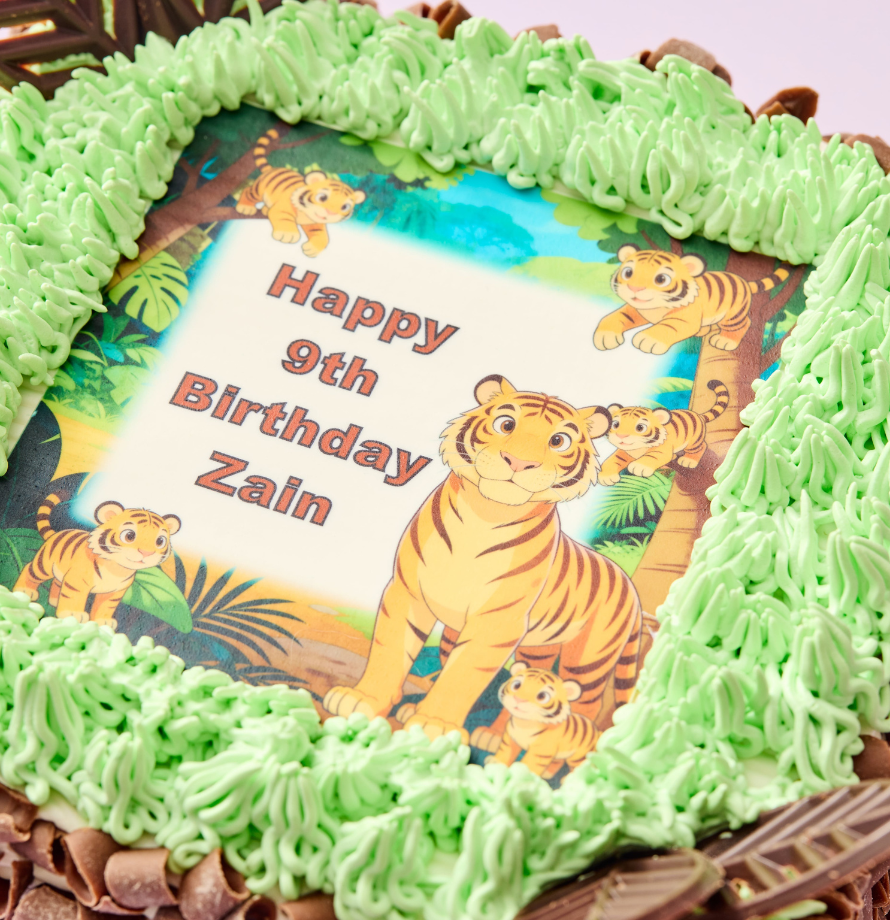 Tiger Themed Photo Cake