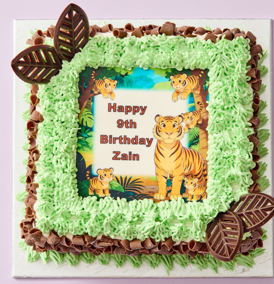 Tiger Themed Photo Cake