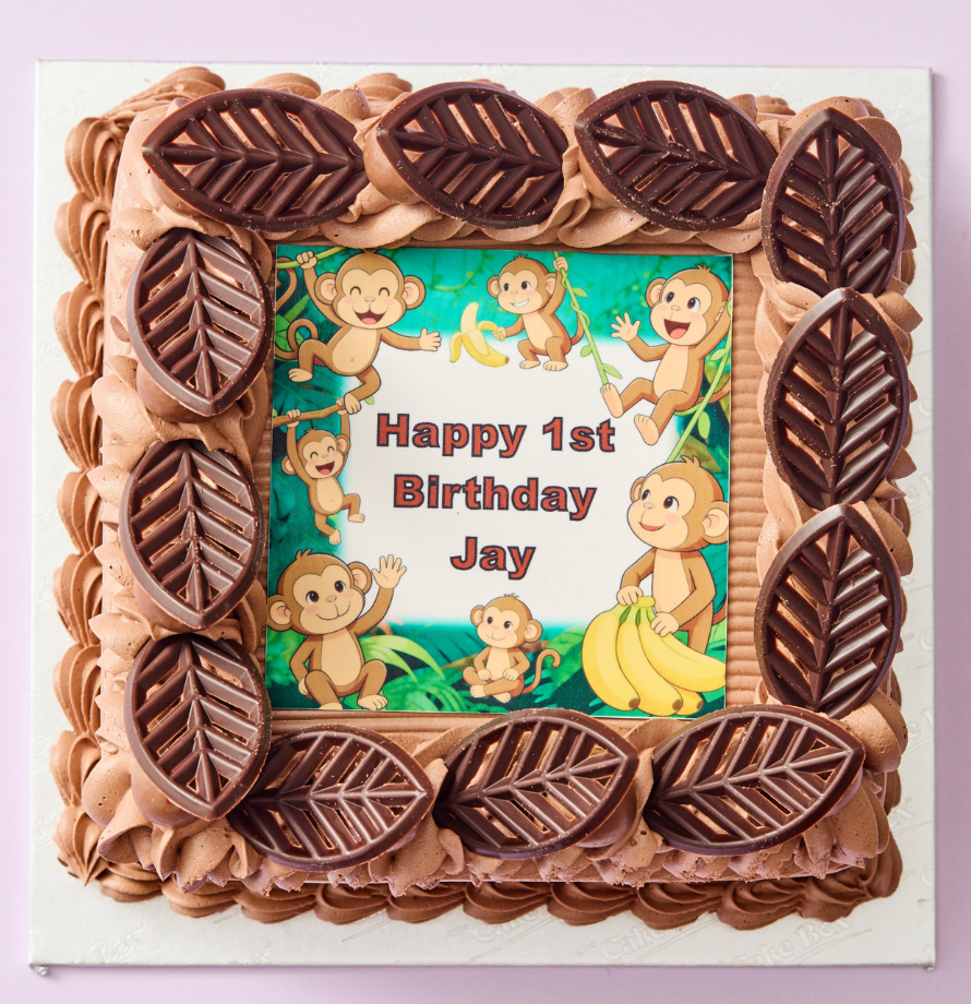 Monkey Themed Photo Cake