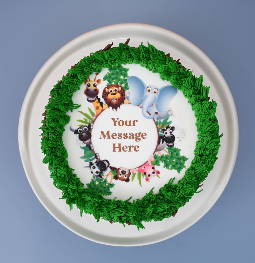Safari Animals Round Cake